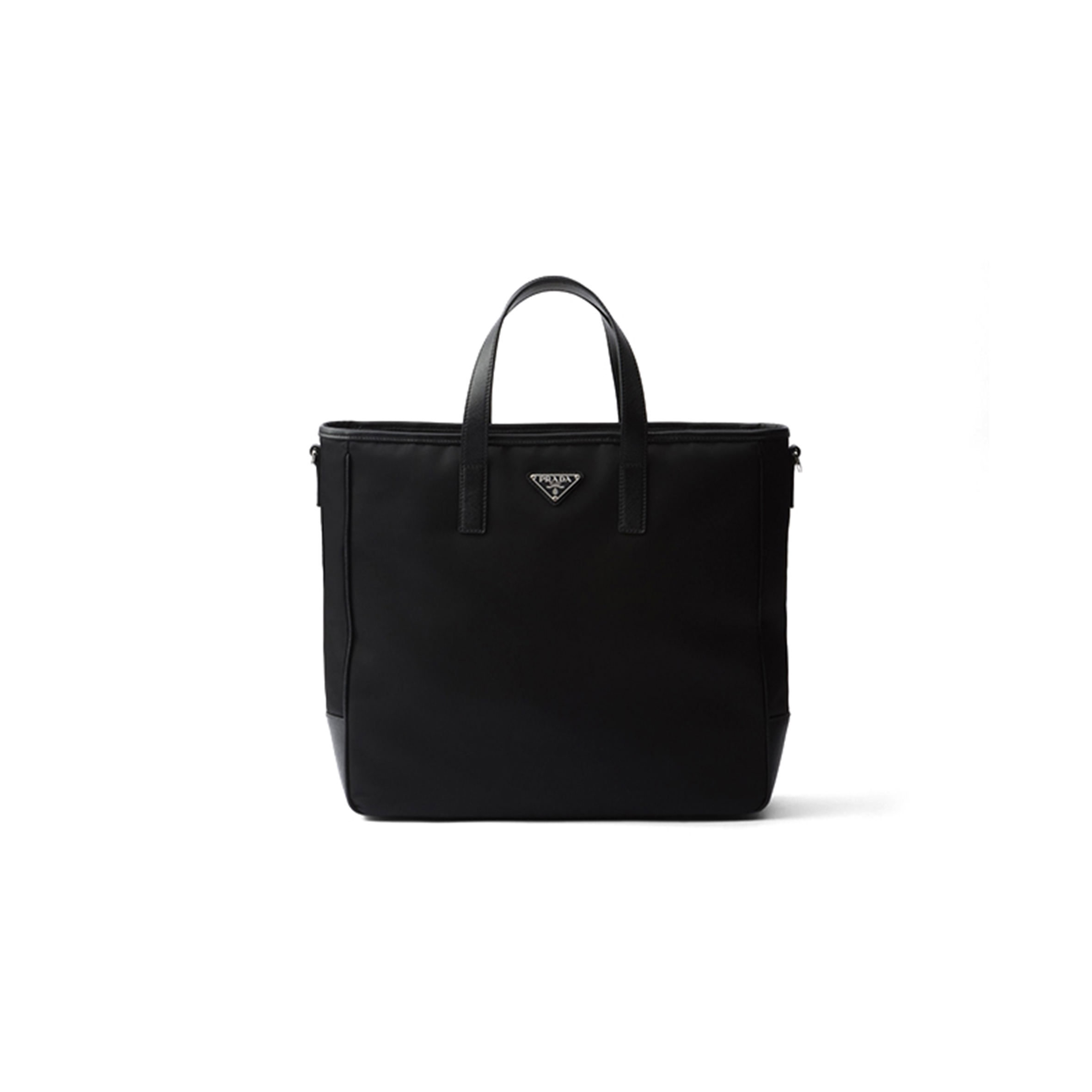 Pra*a re-nylon and saffiano leather tote bag 2vg064 (36*34*10cm)